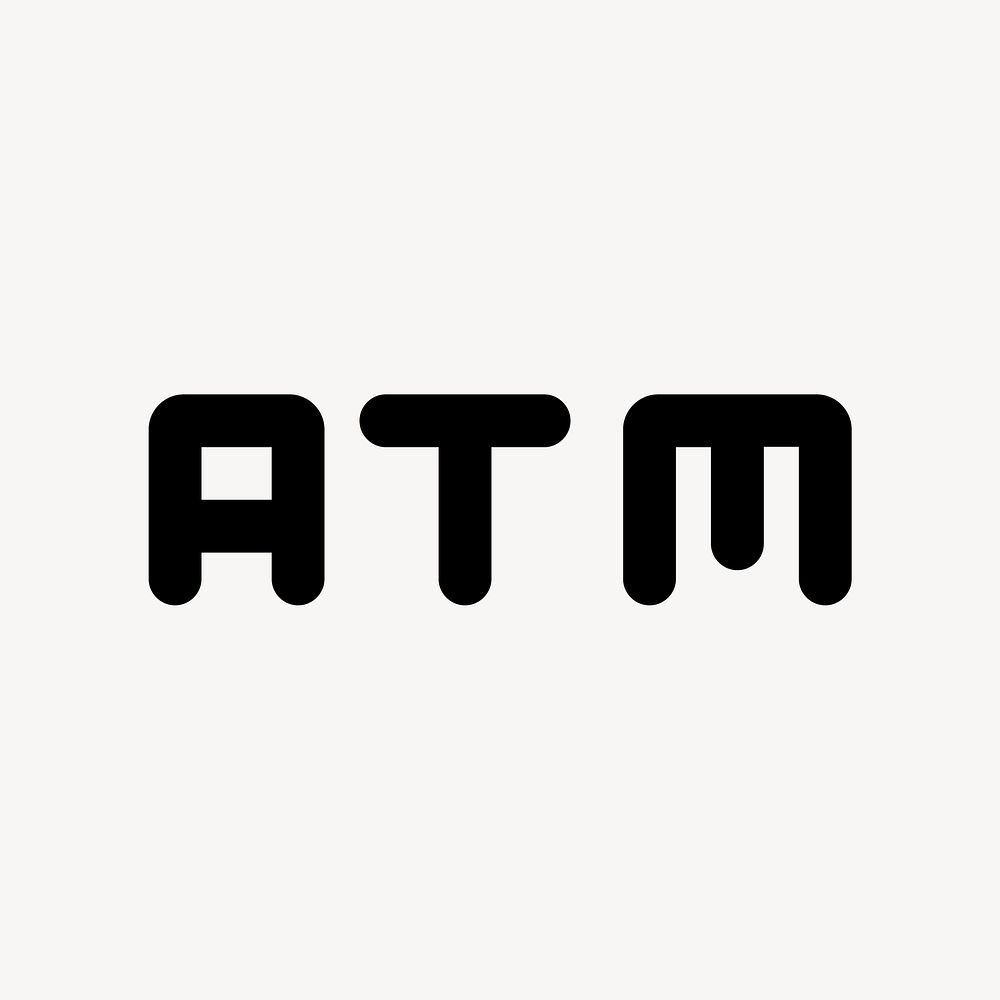 ATM icon for web, finance symbol, round style vector