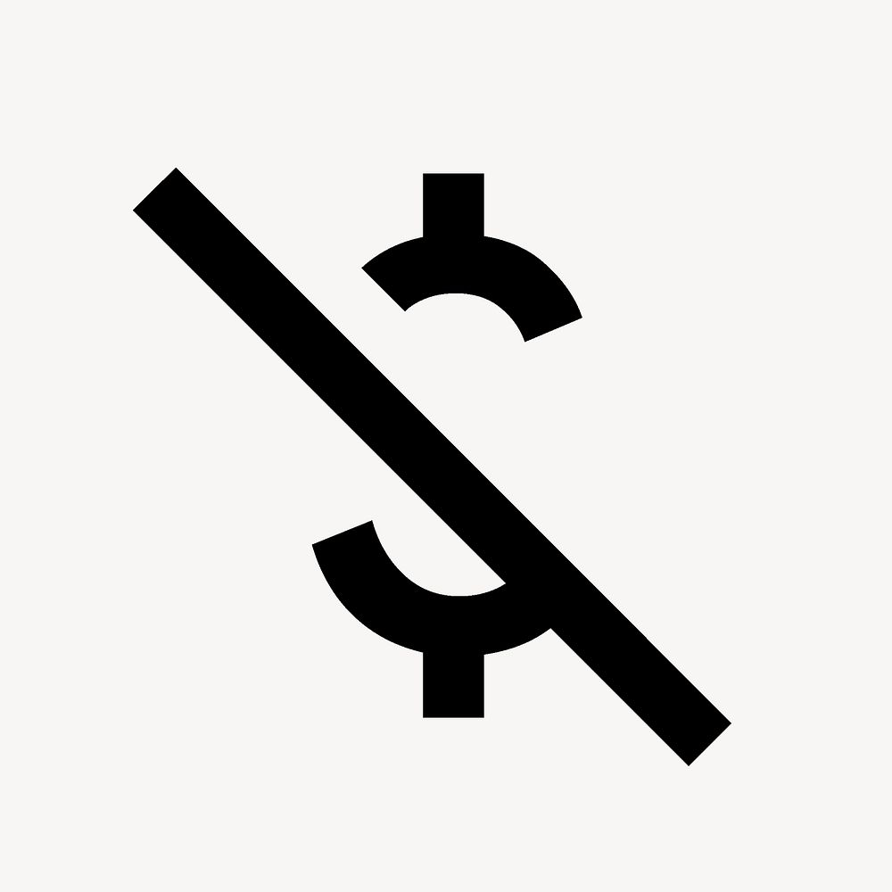 Money Off icon, cash not accepted symbol, filled style vector
