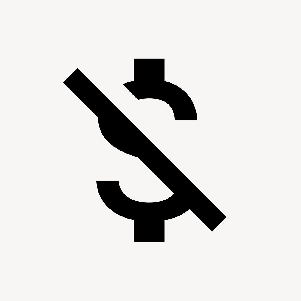 Money Off icon, financial UI design for web, outlined style vector