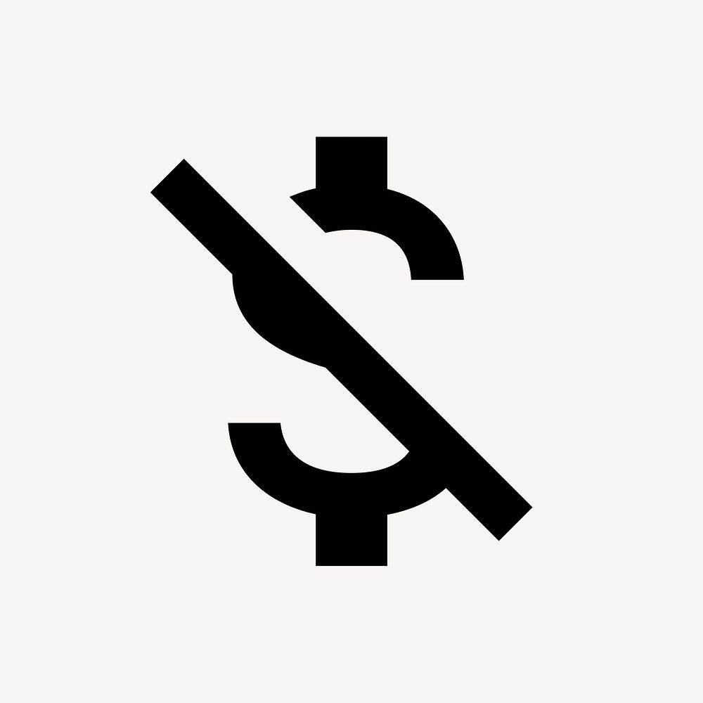 Money Off icon, financial UI design for web, sharp style psd