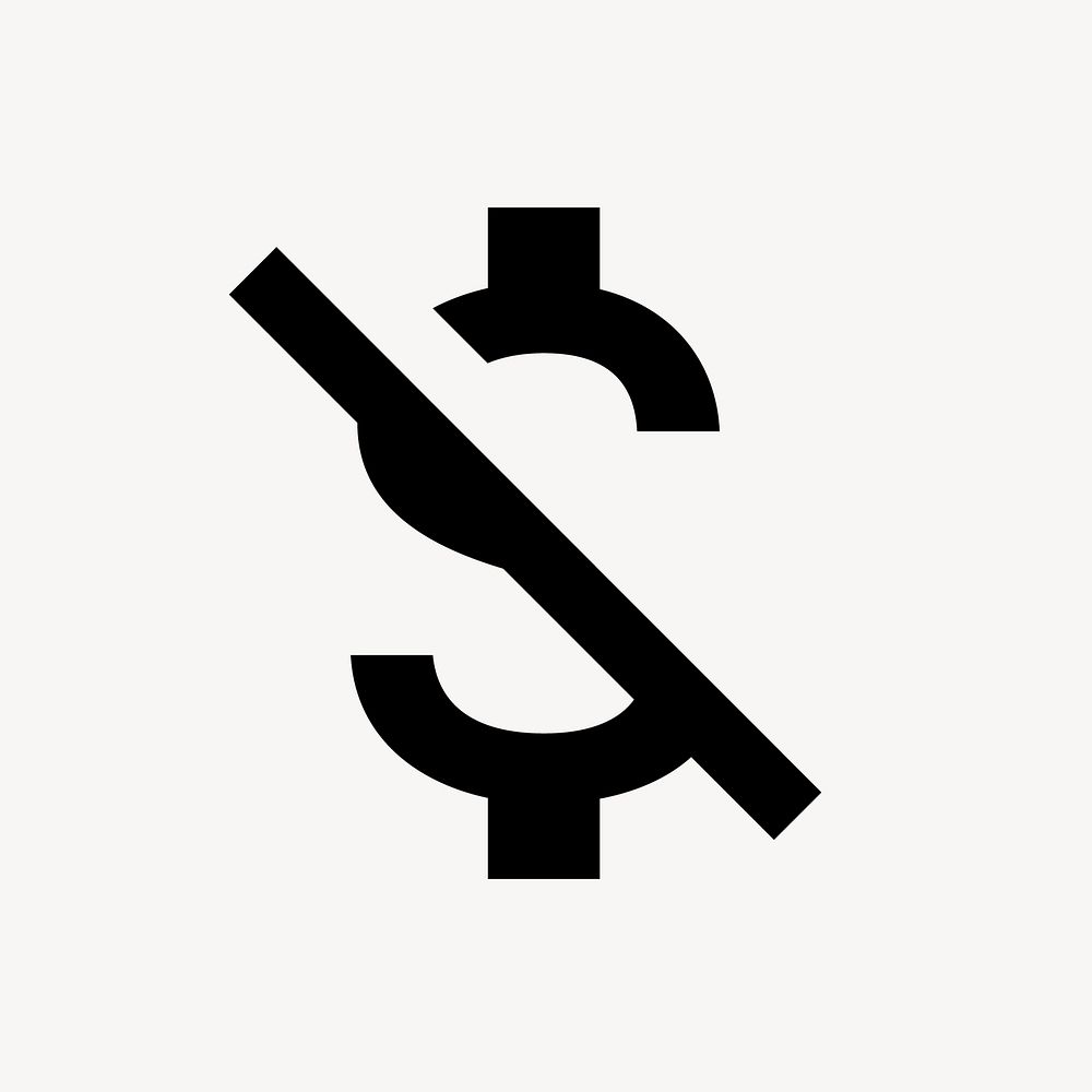 Money Off Csred icon, financial symbol, filled style vector