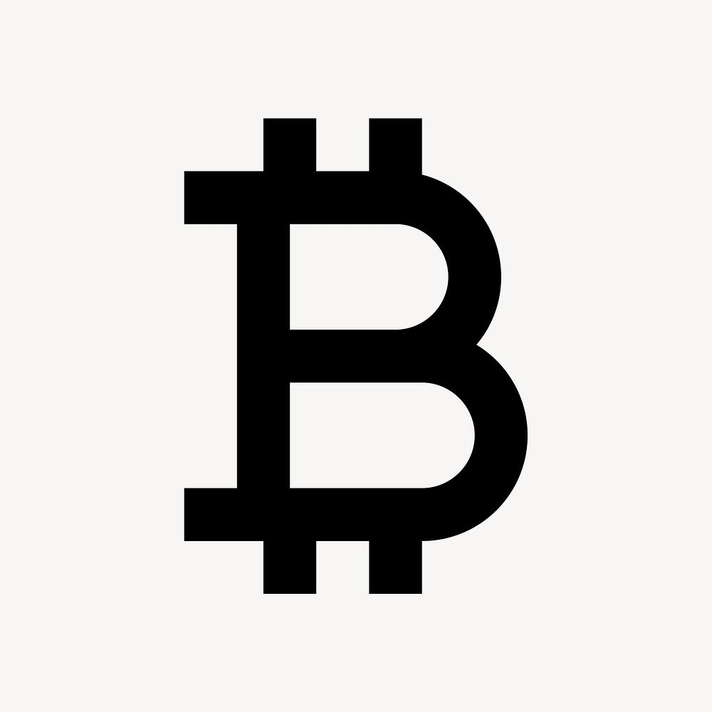 Bitcoin icon, cryptocurrency symbol for web, filled style vector