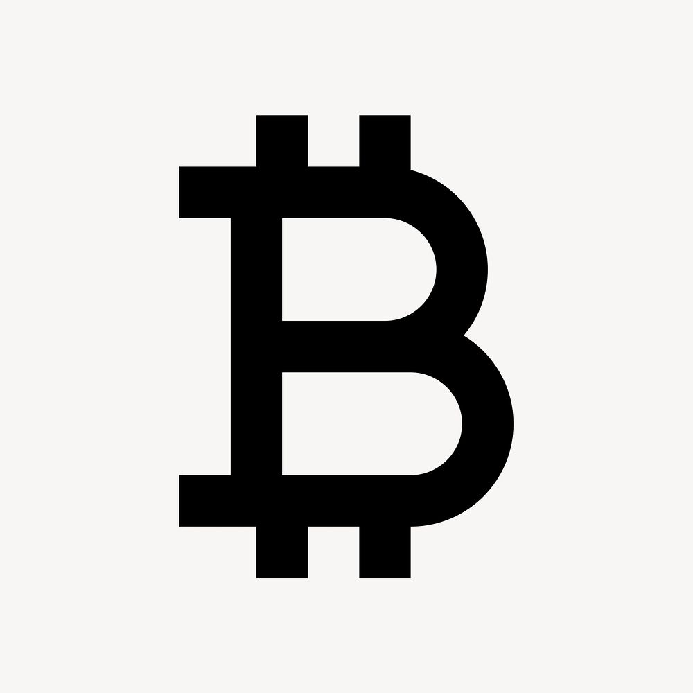 Bitcoin icon, cryptocurrency symbol for web, filled style psd