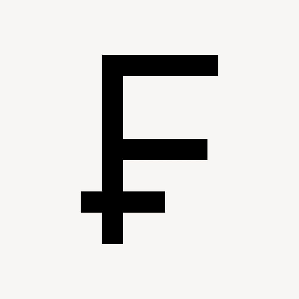 Franc icon, France currency money symbol, outlined style vector