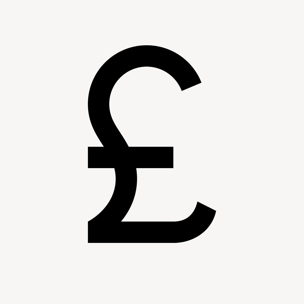 Currency pound icon, UK money symbol, outlined style psd