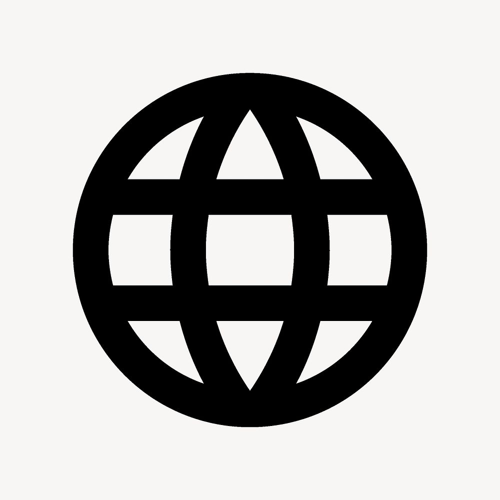 Language symbol, Action icon, globe shape, filled style psd