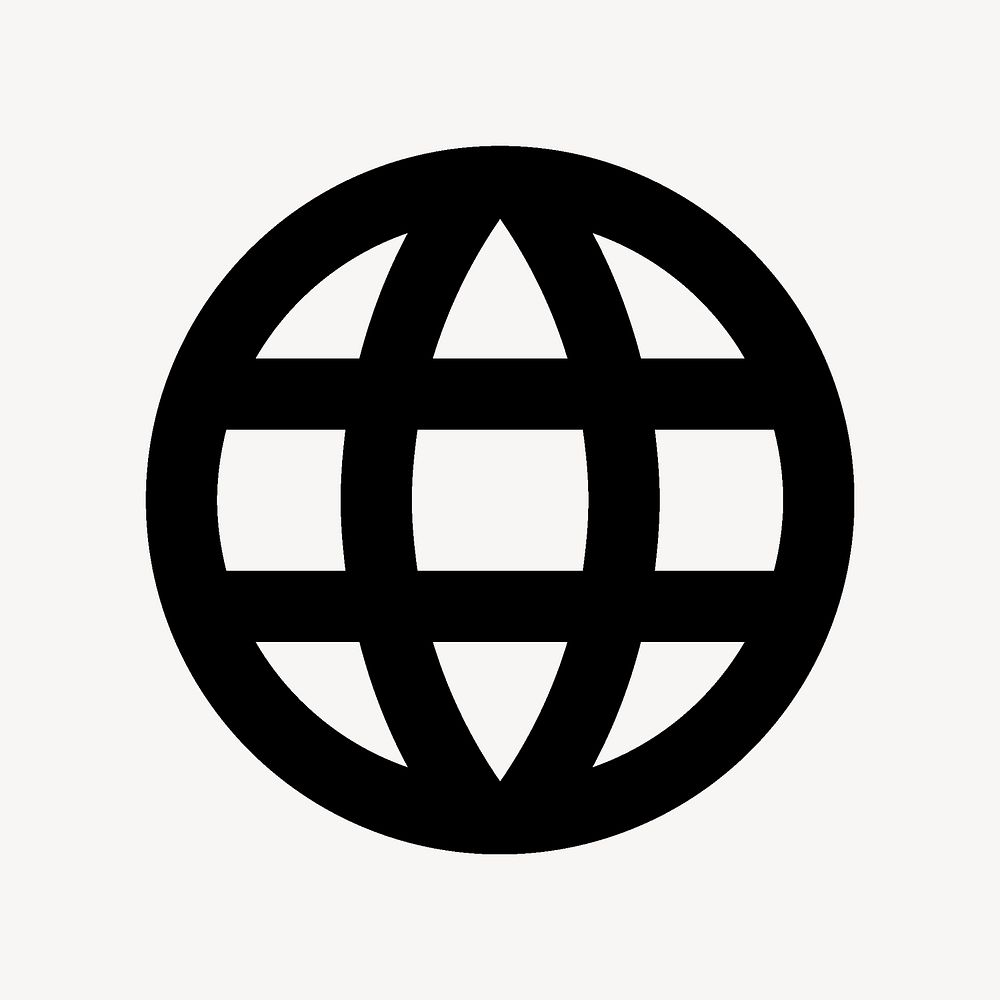 Language symbol, Action icon, globe shape, round style vector