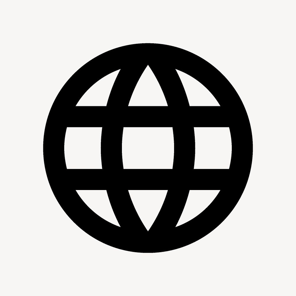 Action icon, Language symbol, sharp globe shape psd
