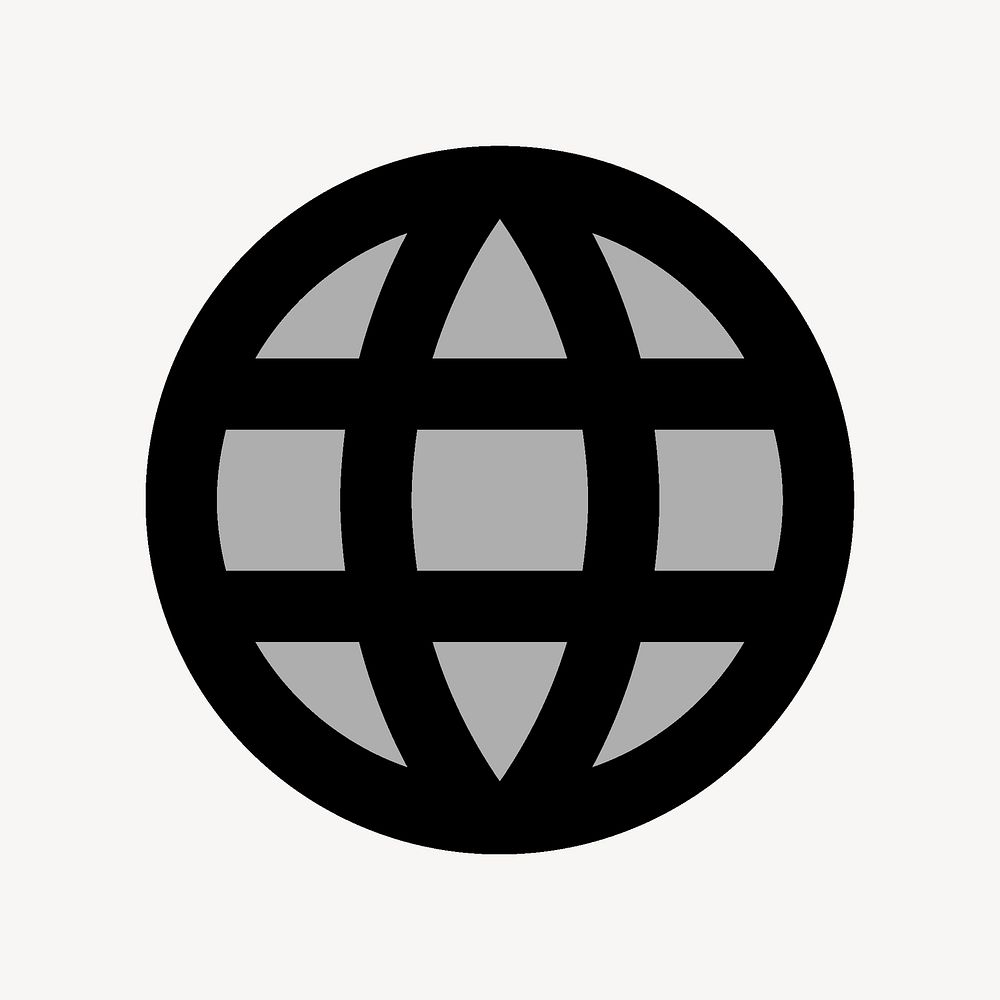 Action icon, Language symbol, two tone globe shape vector