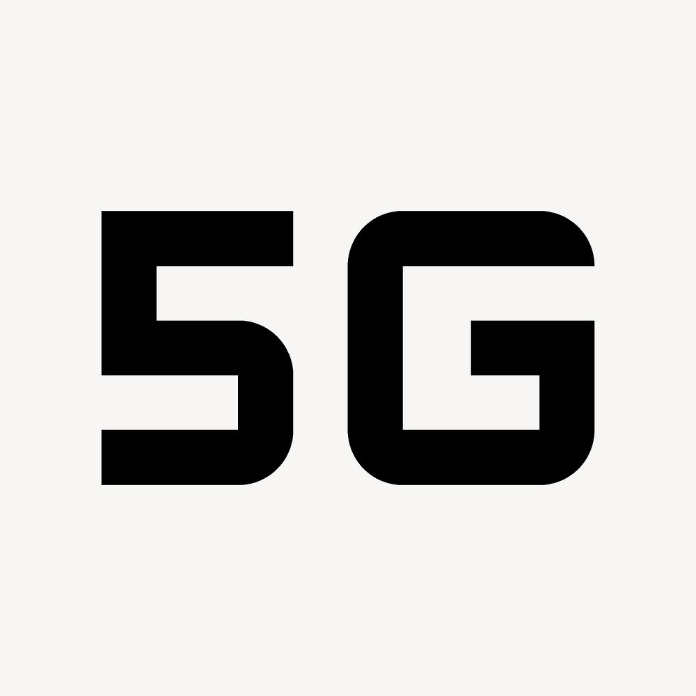 5G network, audio & video icon, outlined style psd