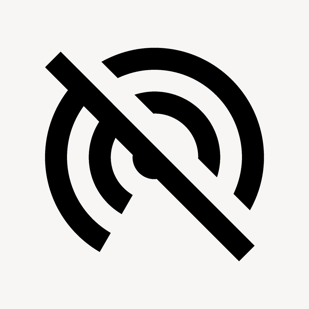 Portable Wifi Off, communication icon, sharp symbol style psd