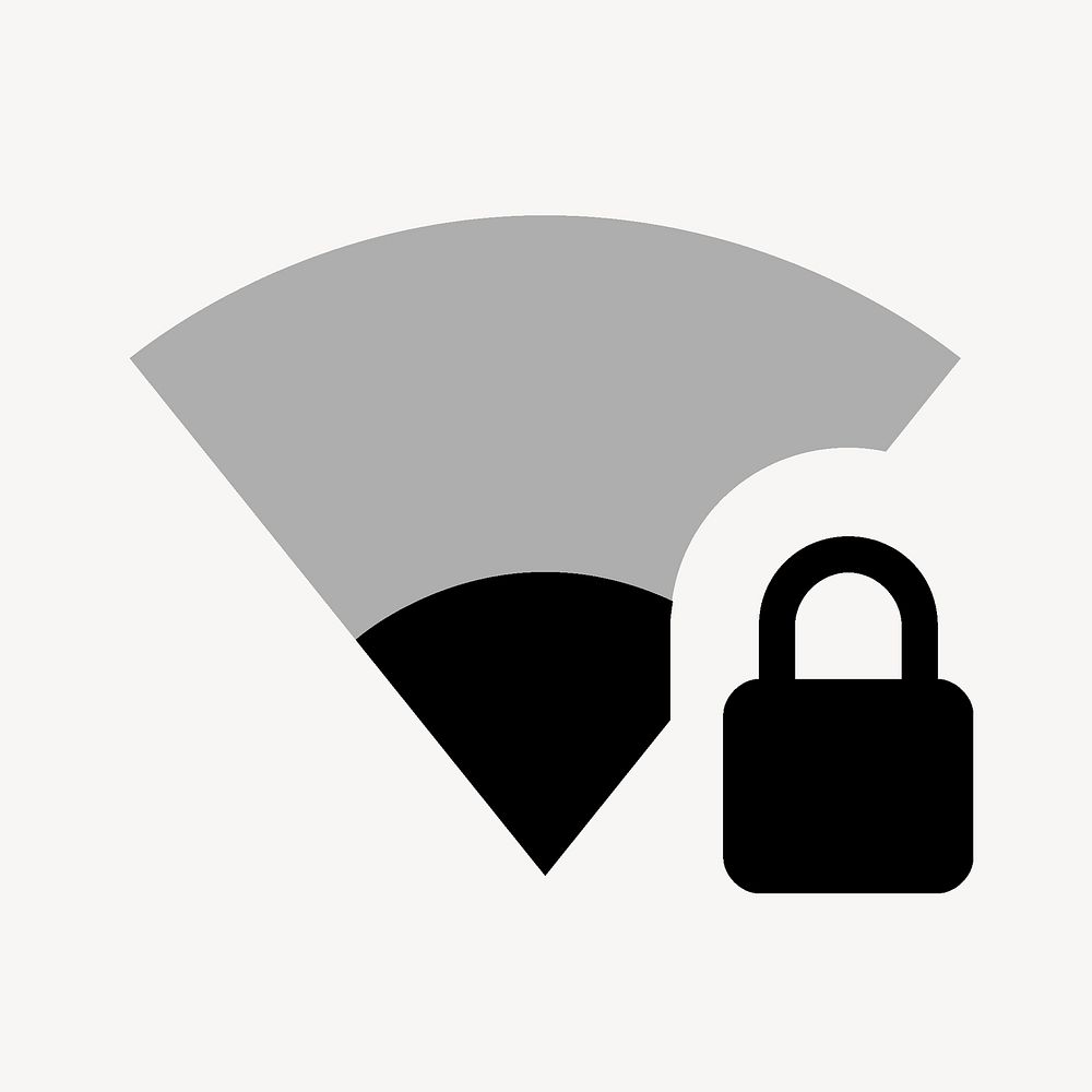 Signal Wifi 1 Bar Lock, device icon, two tone style vector