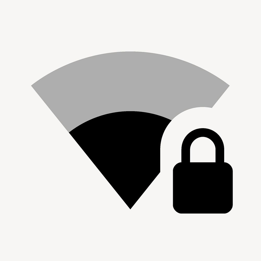 Signal Wifi 2 Bar Lock, device icon, two tone style vector