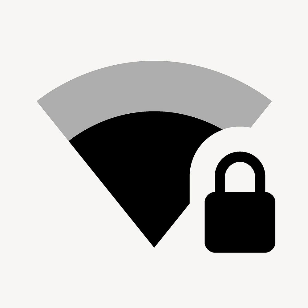 Signal Wifi 4 Bar Lock, device icon, two tone style vector