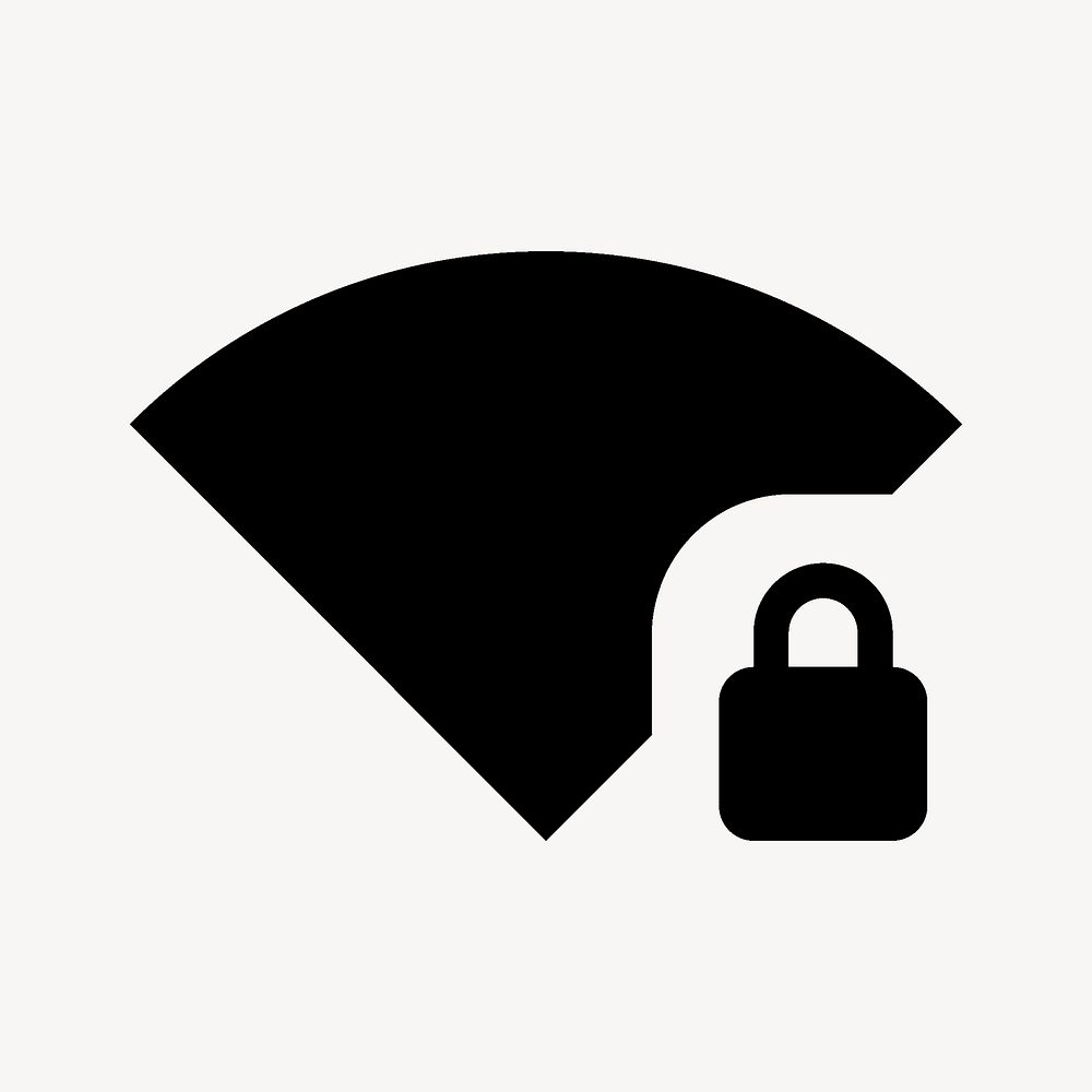 Signal Wifi 4 Bar Lock, device icon, filled style vector