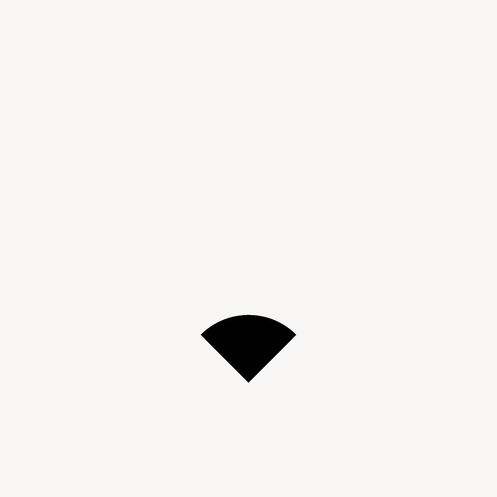 Device icon, Wifi 1 Bar, sharp symbol style vector