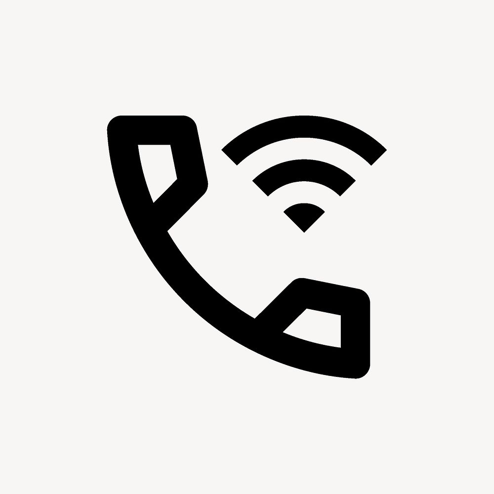 Wifi Calling 3, device icon, outline style psd