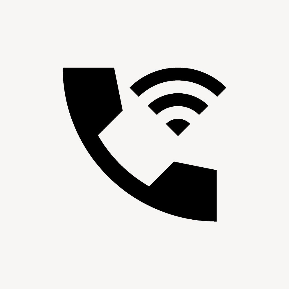 Wifi Calling 3, device icon, sharp symbol style vector