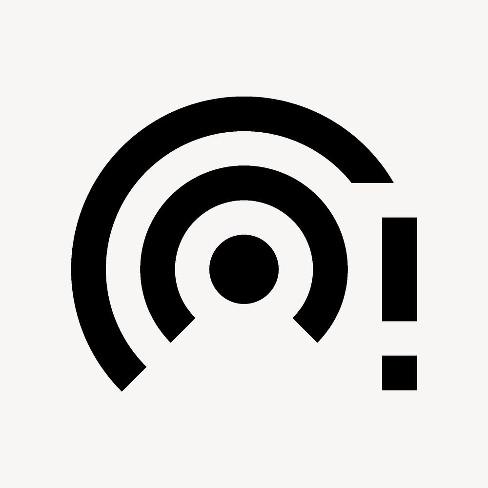 Wifi Tethering Error, device icon, sharp symbol style vector