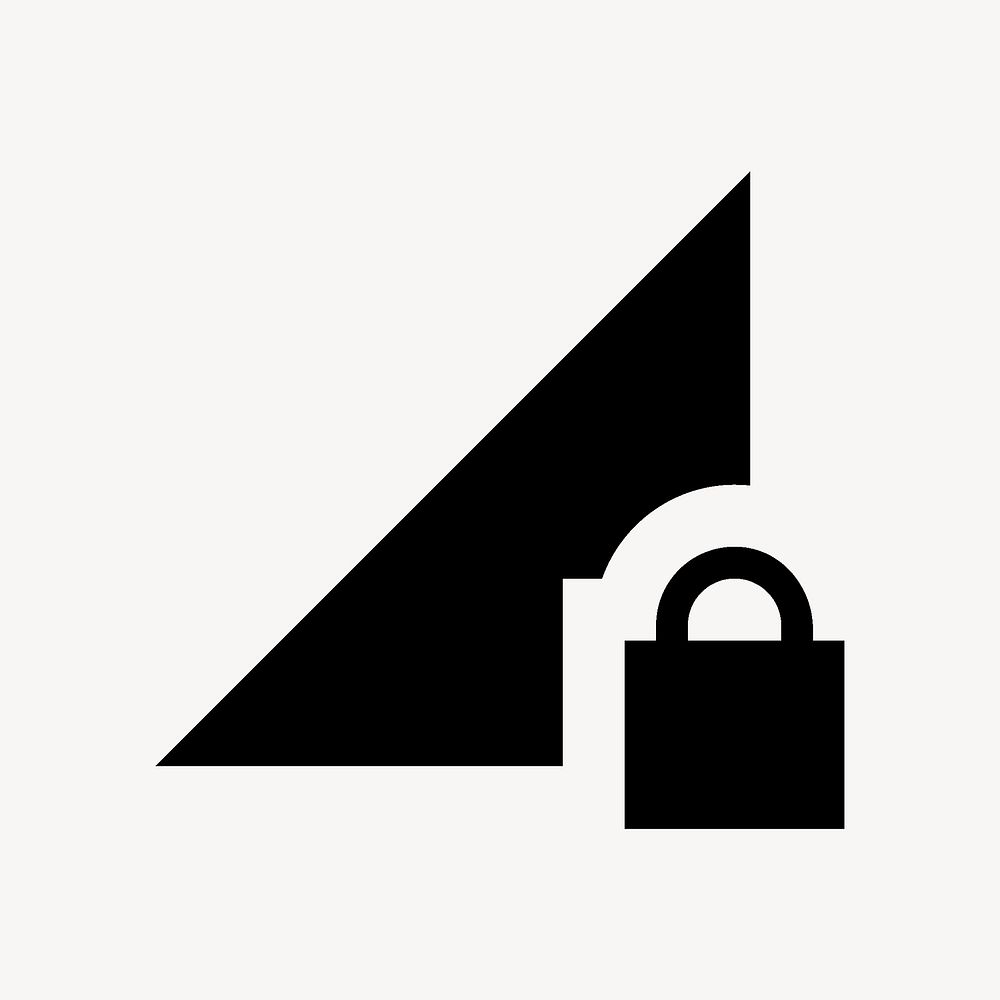 Network Locked, notification icon, sharp symbol style psd