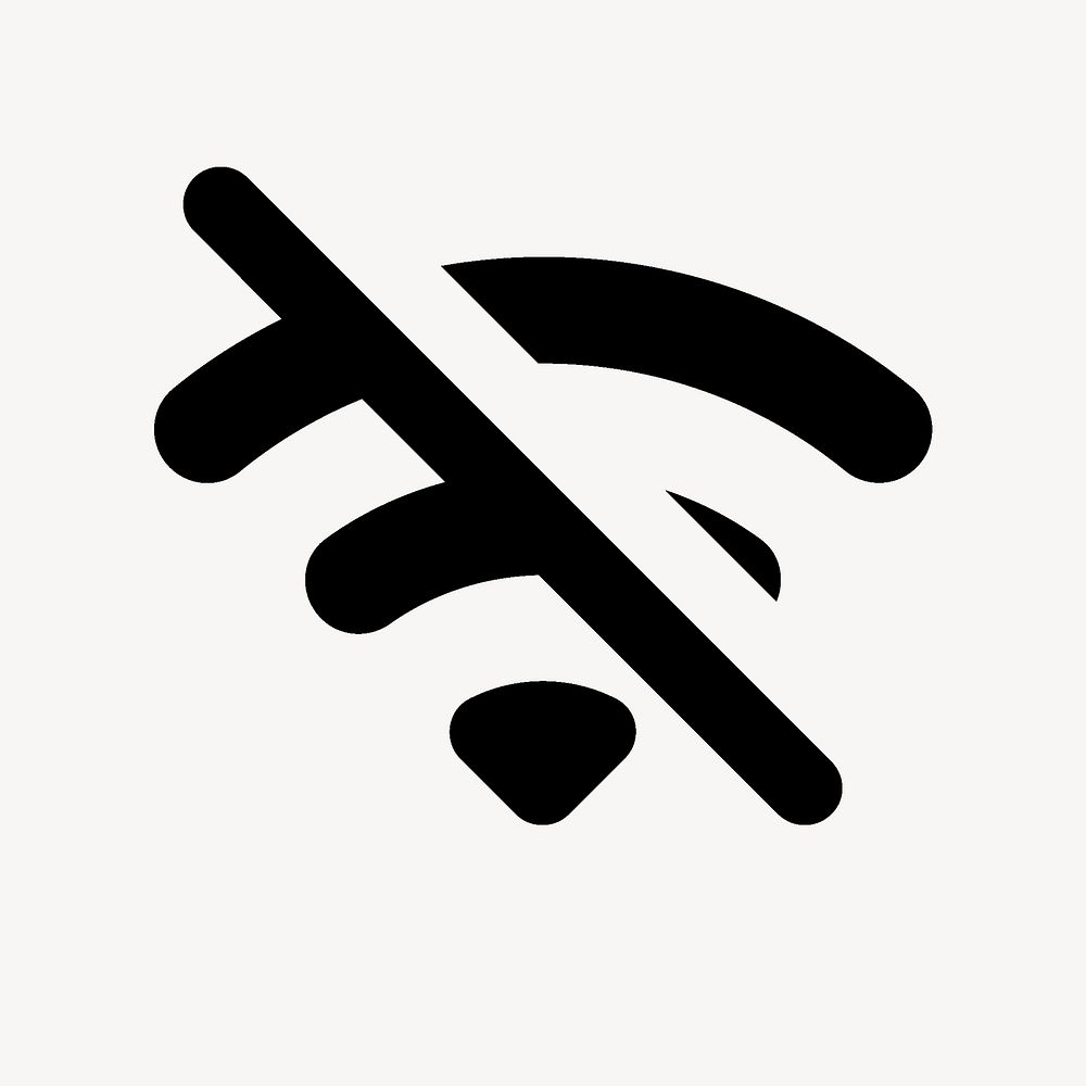Wifi Off, notification icon, round symbol style psd