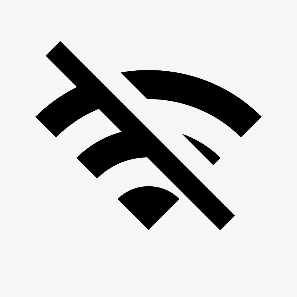 Wifi Off, notification icon, sharp symbol style vector