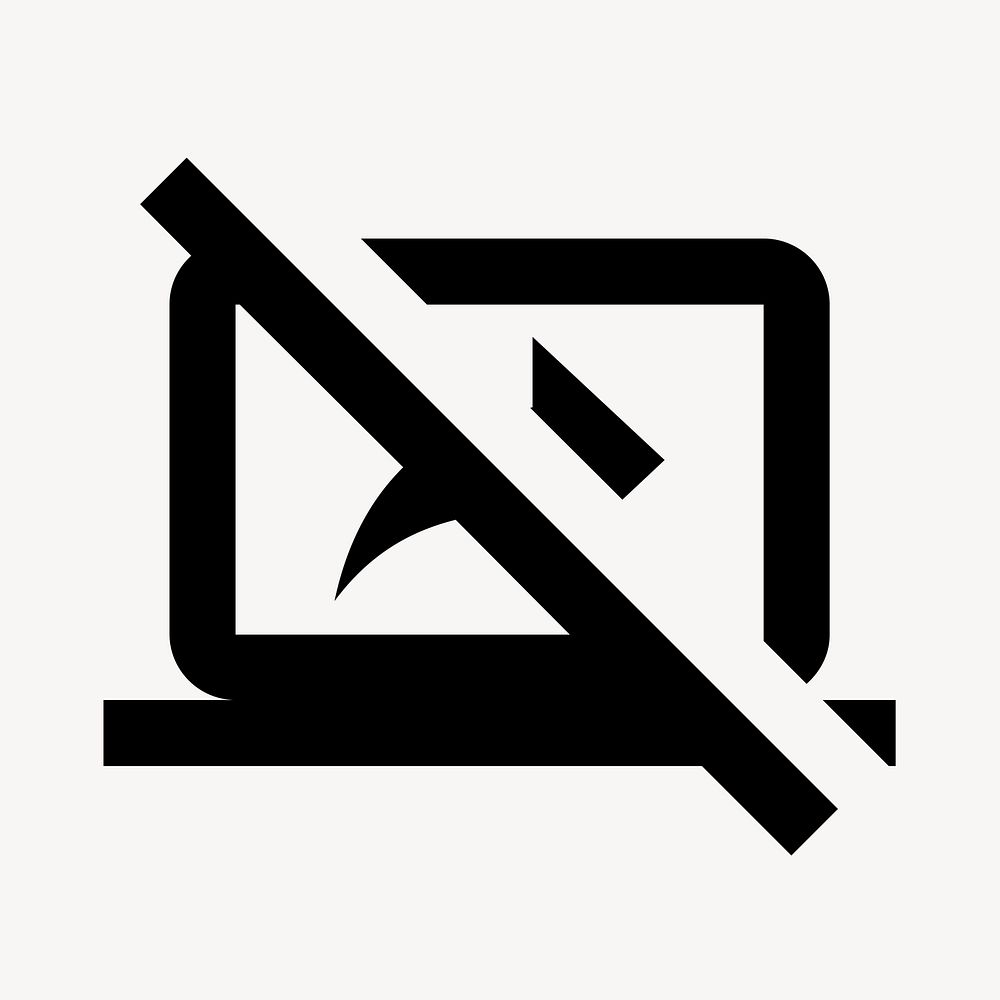 Stop Screen Share, communication icon, outlined style psd