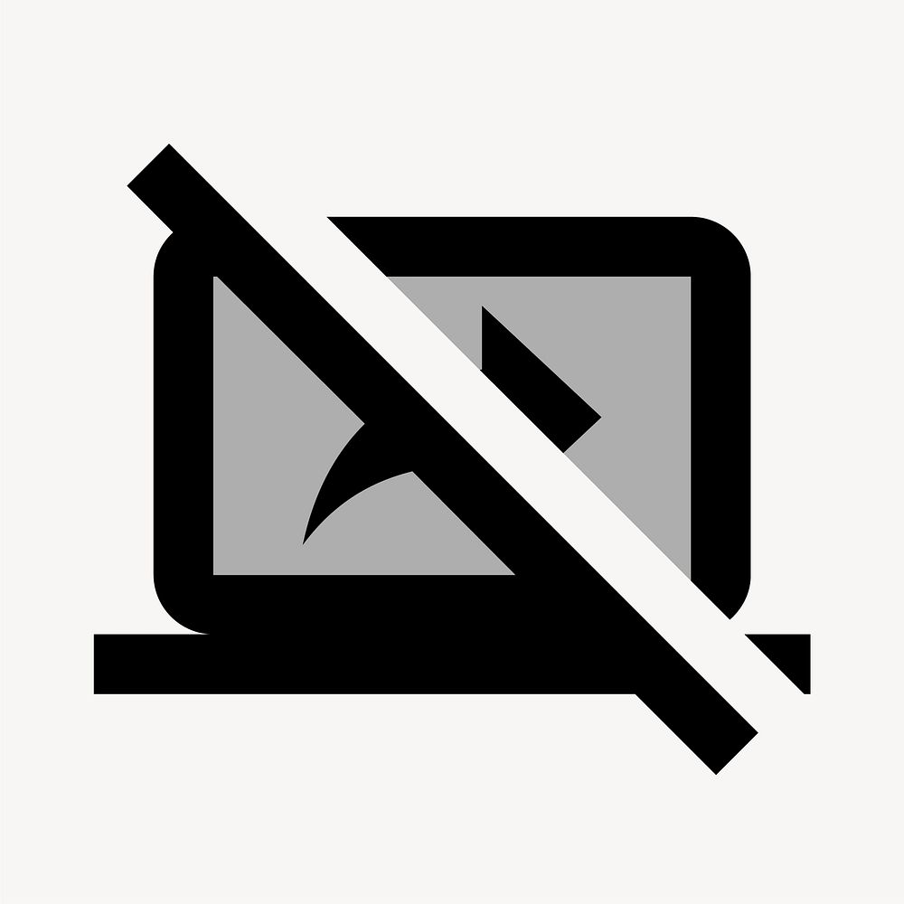 Stop Screen Share, communication icon, two tone style vector