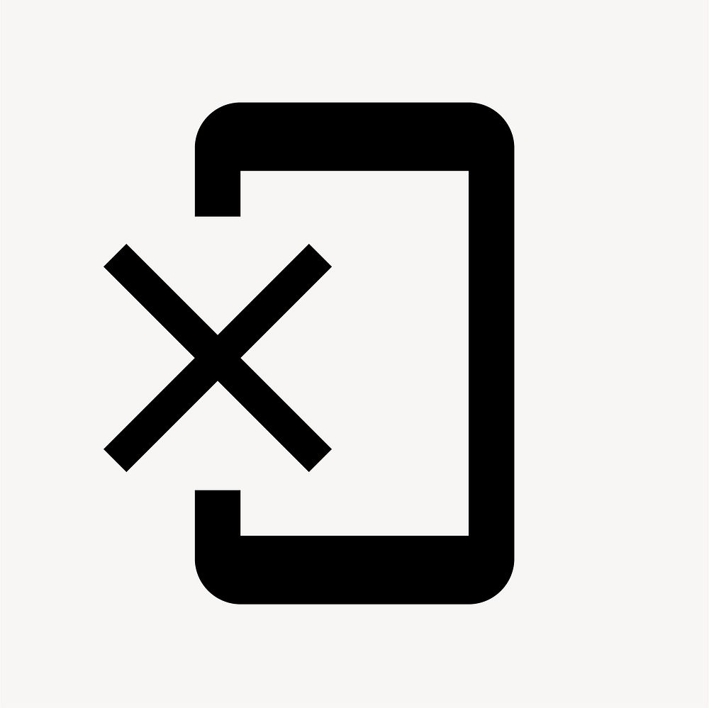 Phonelink Erase icon, outlined style vector