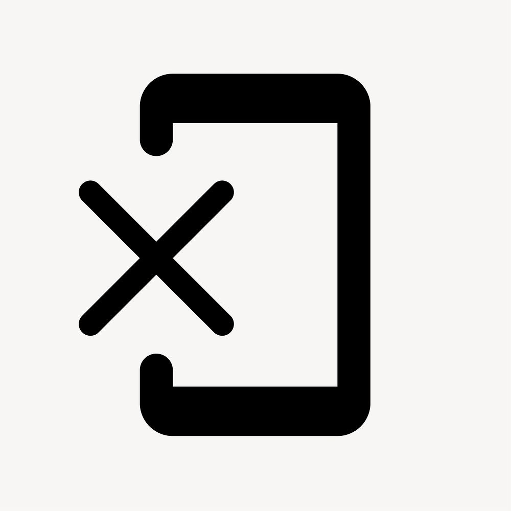 Phonelink Erase, communication icon, round style vector