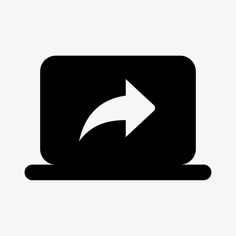Screen Share, communication icon, round style vector