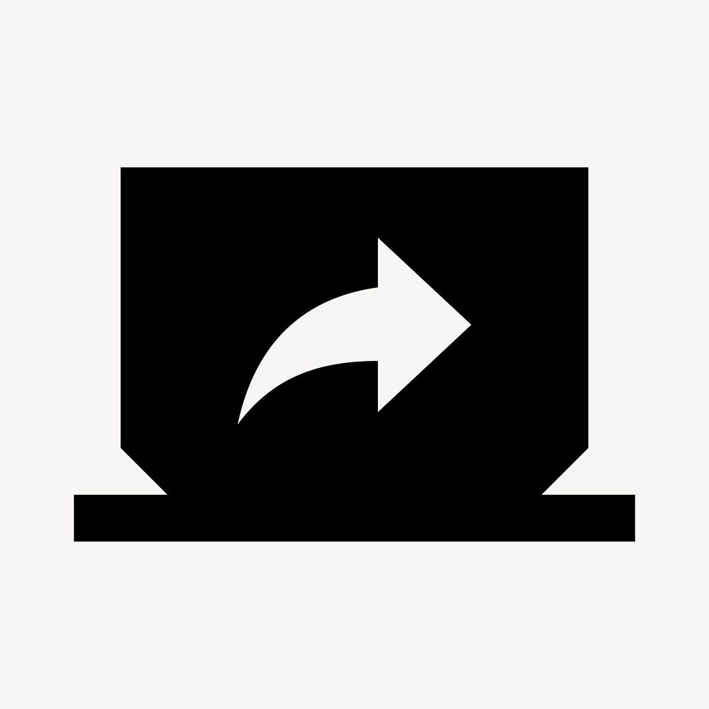 Screen Share, communication icon, sharp style vector