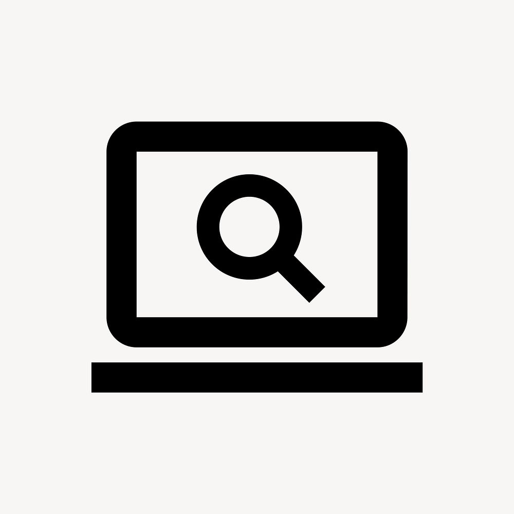 Screen Search Desktop, device icon, outlined style psd
