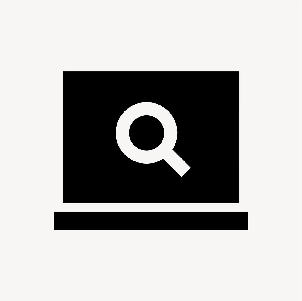 Screen Search Desktop icon, sharp style vector