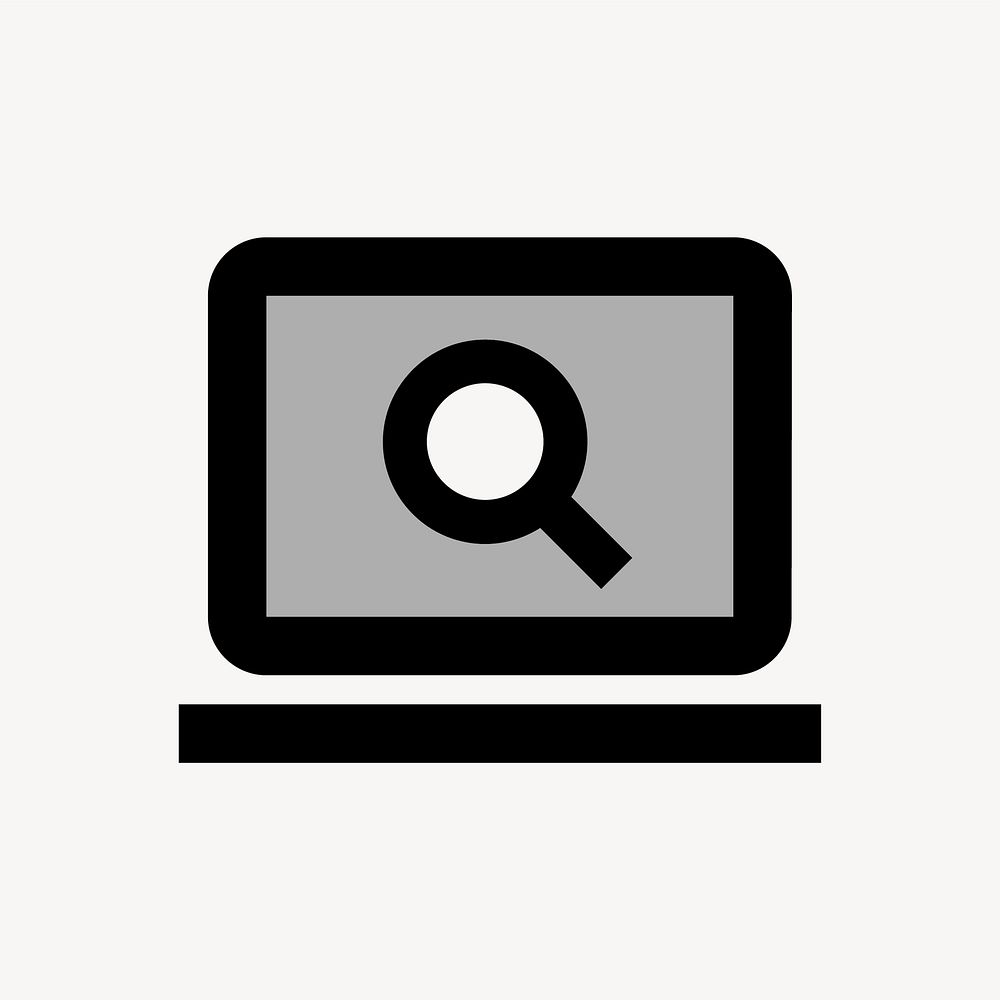 Screen Search Desktop, device icon, two tone style vector