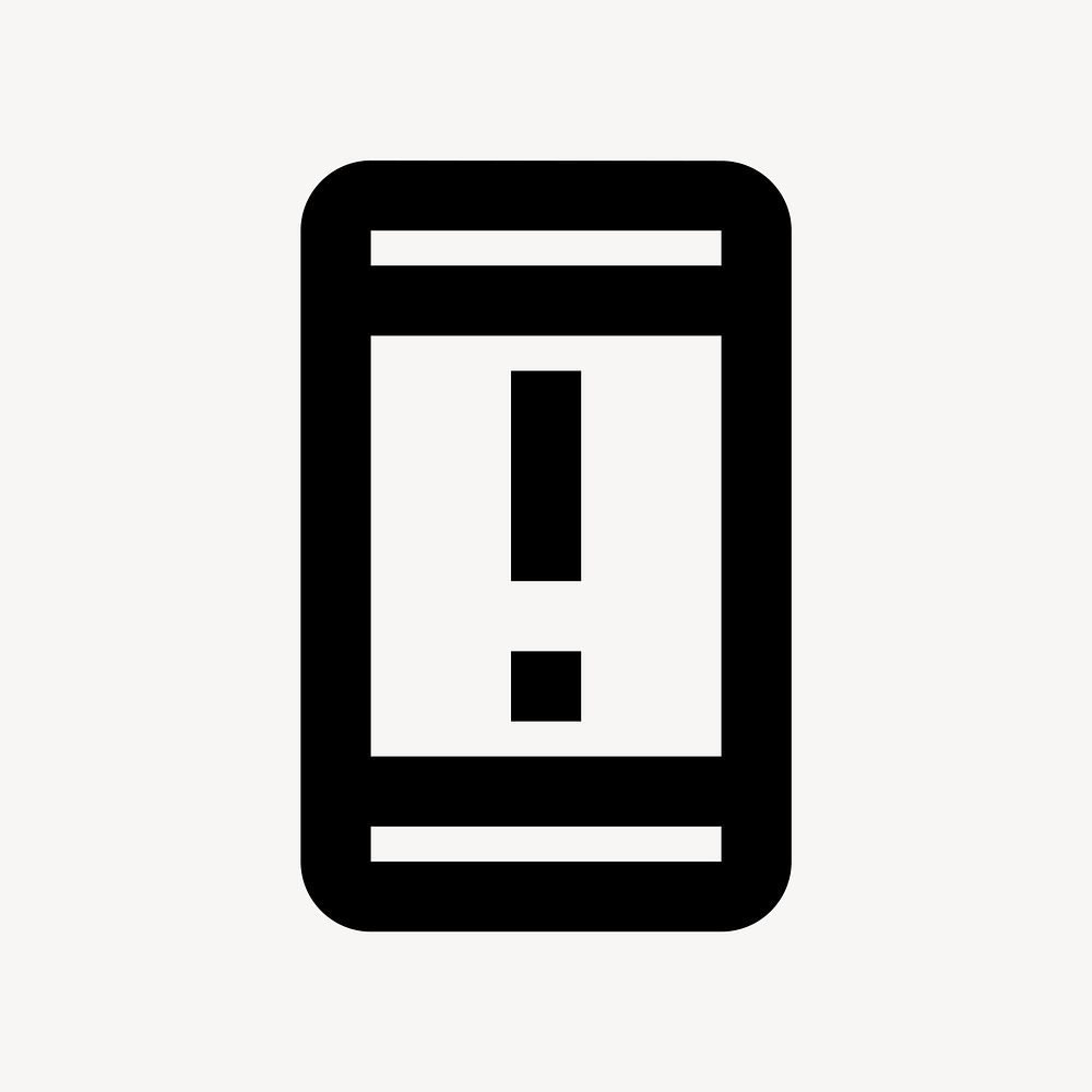 Security Update Warning, device icon, outlined style psd
