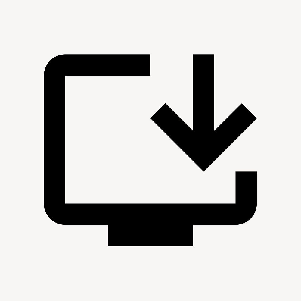 Install Desktop, action icon, outlined style psd