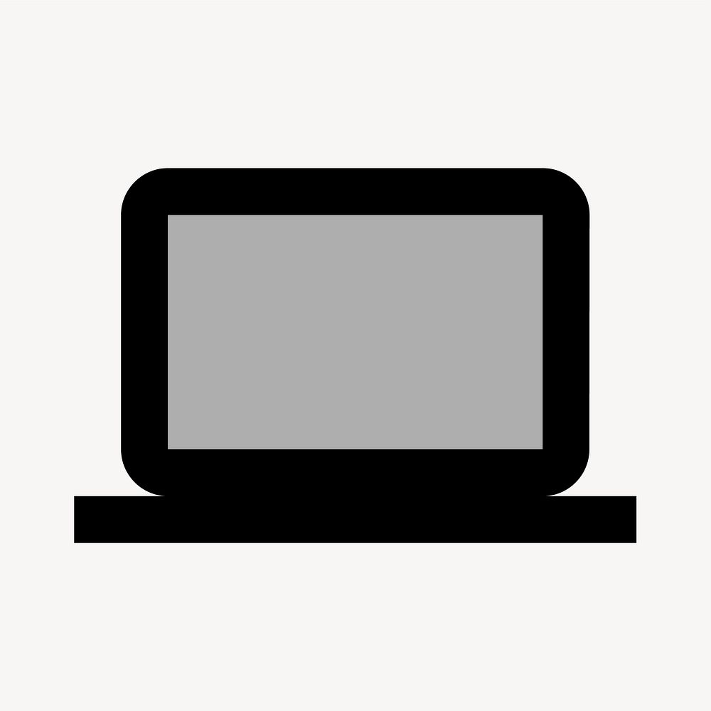 Computer, hardware icon, two tone style vector