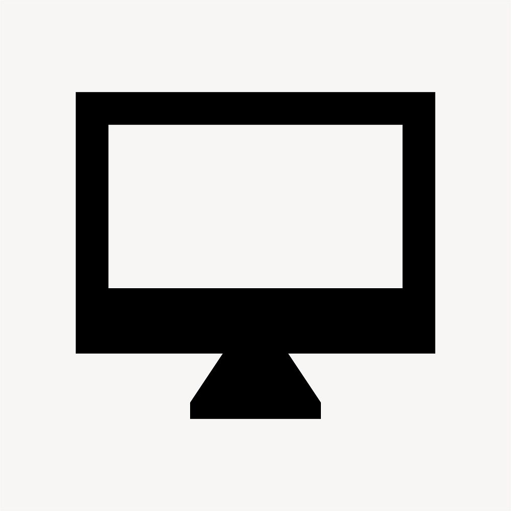Desktop Mac, hardware icon, sharp style vector