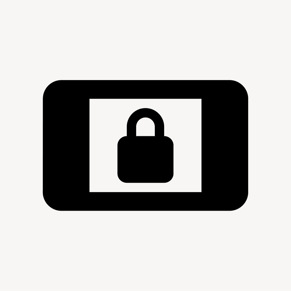 Screen Lock Landscape icon, round style vector