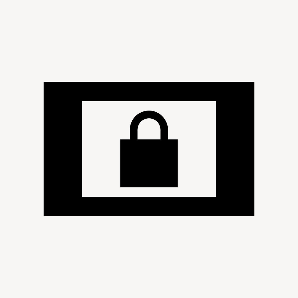 Screen Lock Landscape, device icon, sharp style vector