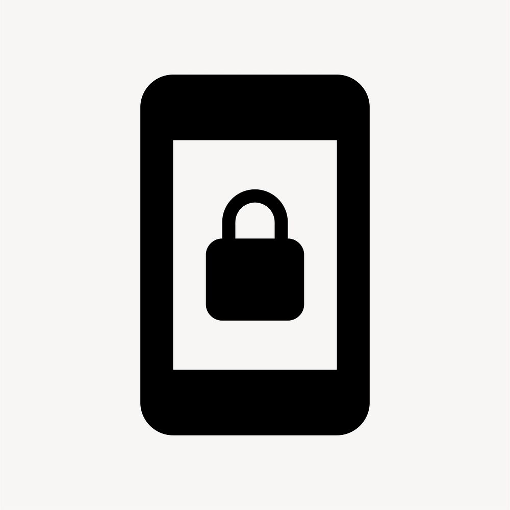 Screen Lock Portrait, device icon, filled style, flat graphic vector