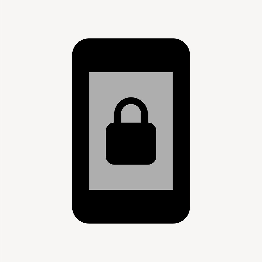 Screen Lock Portrait, device icon, two tone style vector