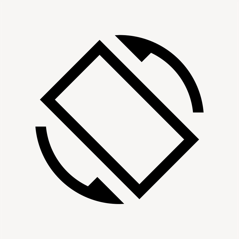 Screen Rotation, device icon, sharp style vector