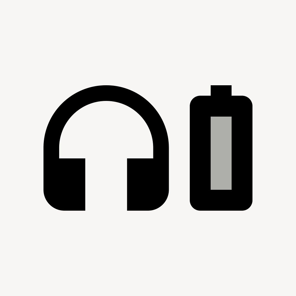 Headphones Battery, hardware icon, two tone style psd