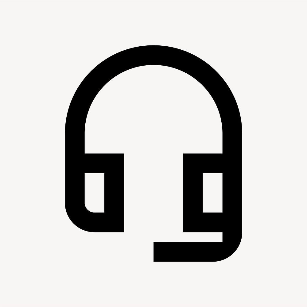Headset Mic, hardware icon, outlined style vector