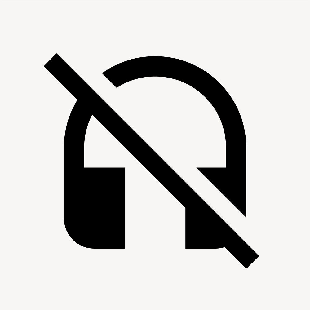 Headset Off, hardware icon, filled style, flat graphic vector