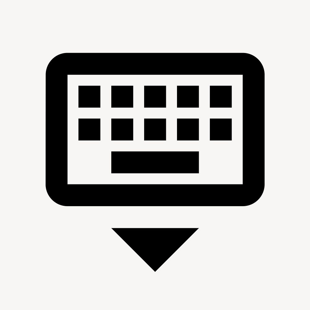 Keyboard Hide, hardware icon, outlined style psd