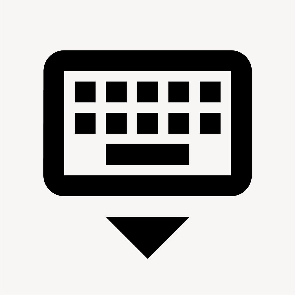 Keyboard Hide, hardware icon, outlined style vector