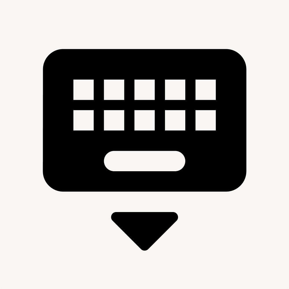 Keyboard Hide, hardware icon, round style vector